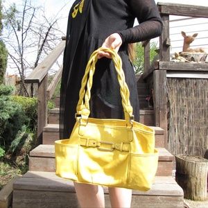 Yellow Compartment Fashion Purse / Handbag / Tote